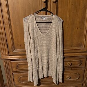 Jennifer Lopez Baby Pink Knit V-Neck Sweater